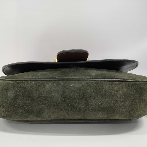 Ralph Lauren Suede Shoulder Bag Green - Picture 5 of 9